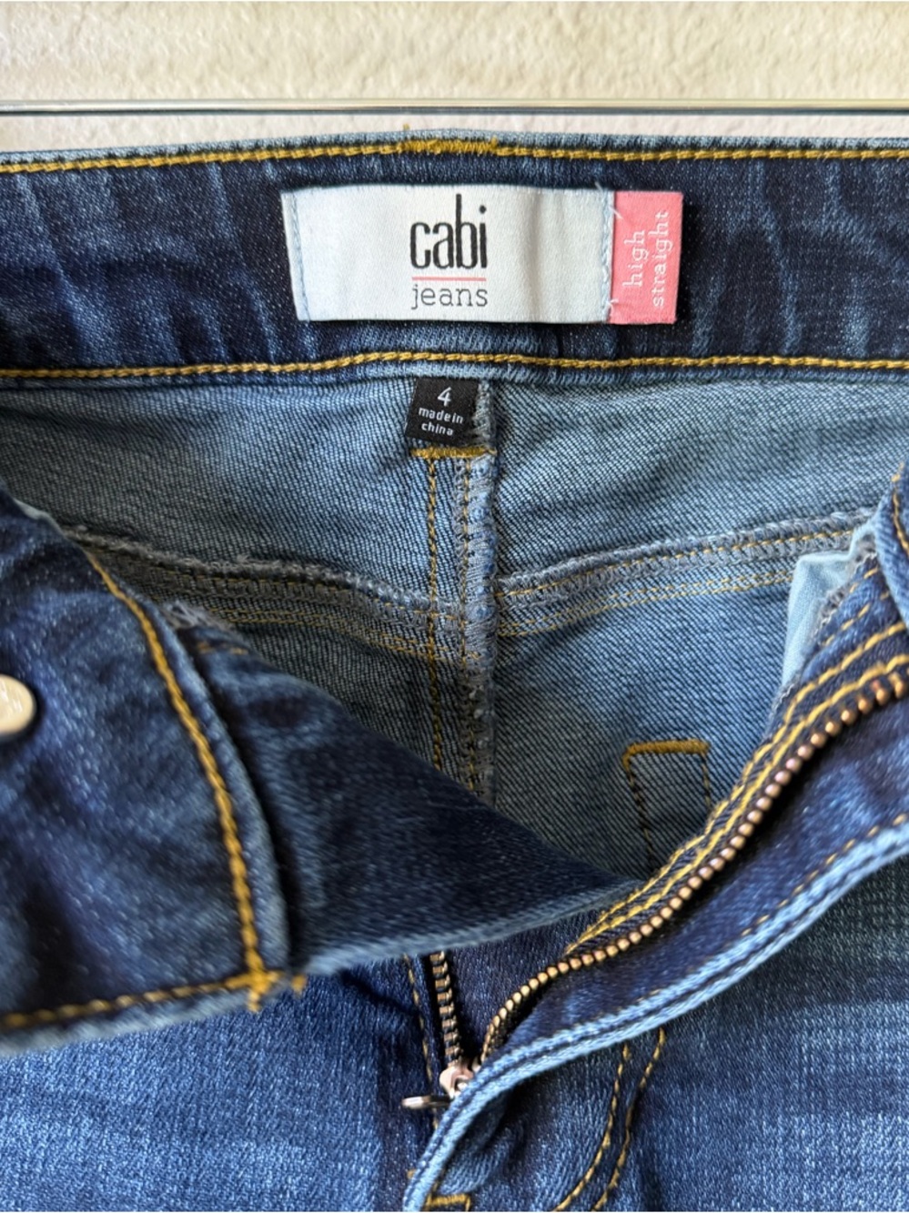 Cabi Straight Leg Jeans in Dark Blue Wash, EUC, Size 4, High Rise - Picture 7 of 9